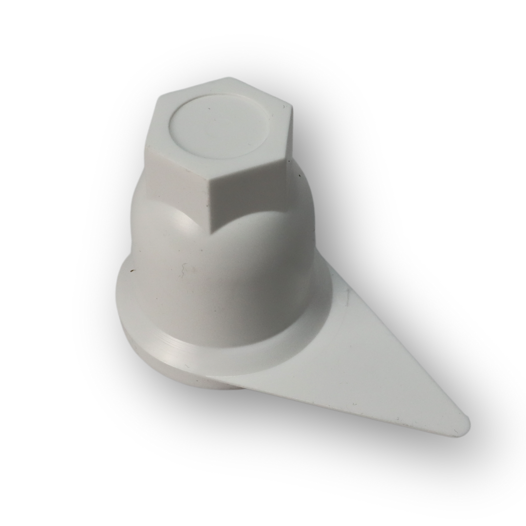 Колпачек на гайку 32 с указателем белый Колпачек на гайку 32 с указателем белый