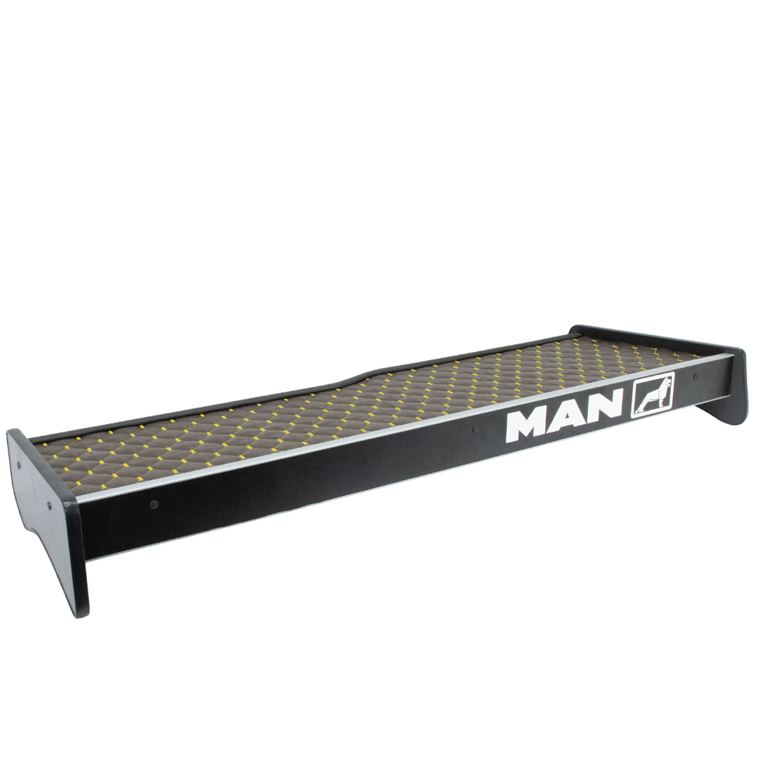 Полка кабины длинная MAN TGX коричневая\ST- Экокожа стёжка\