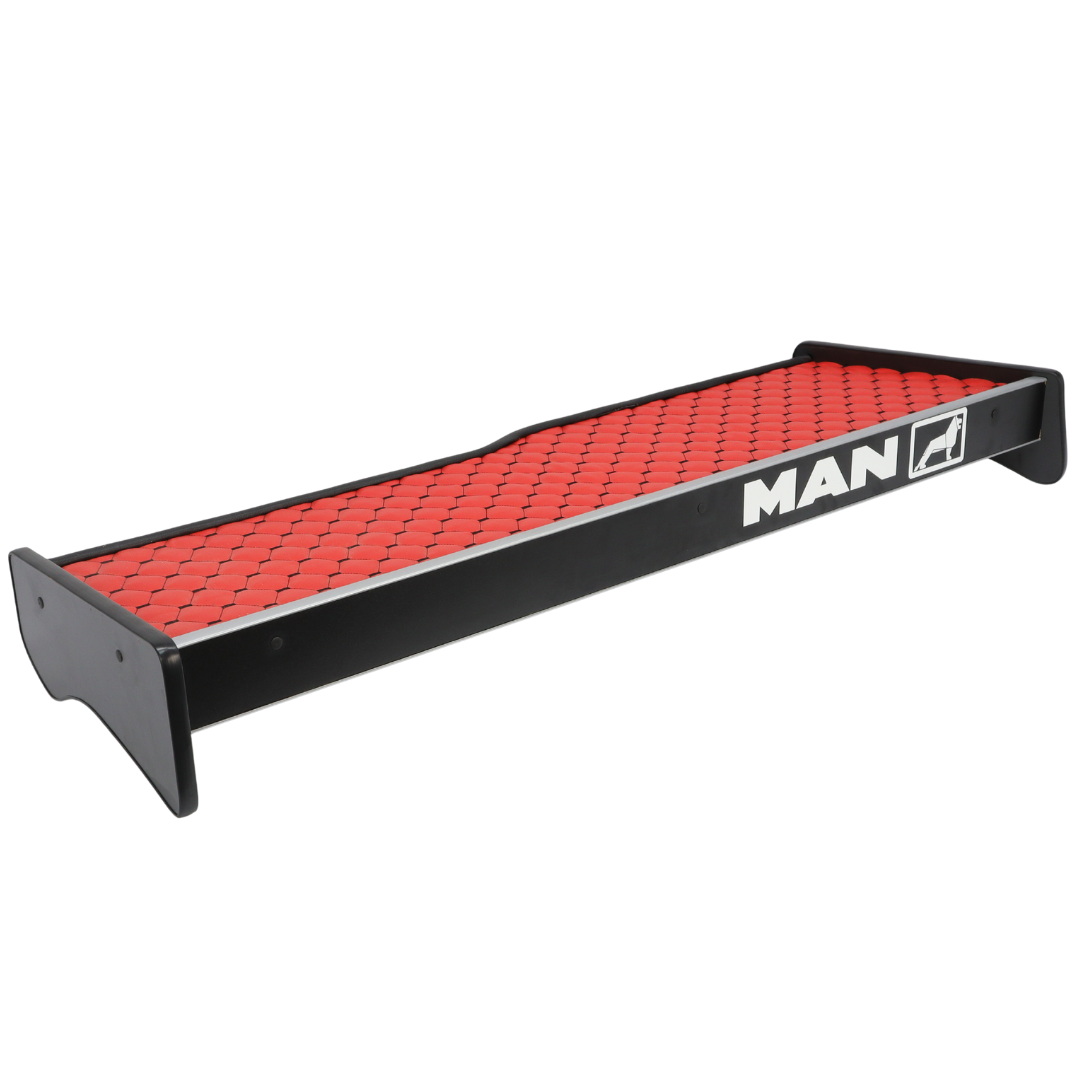 Полка кабины длинная MAN TGX красная\ST- Экокожа стёжка\ Полка кабины длинная MAN TGX красная\ST- Экокожа стёжка\