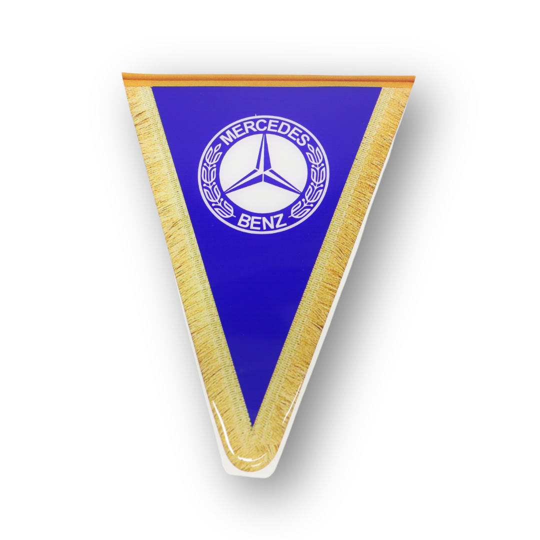 Декоративная наклейка треугольная надпись MERSEDES синяя Декоративная наклейка треугольная надпись MERSEDES синяя