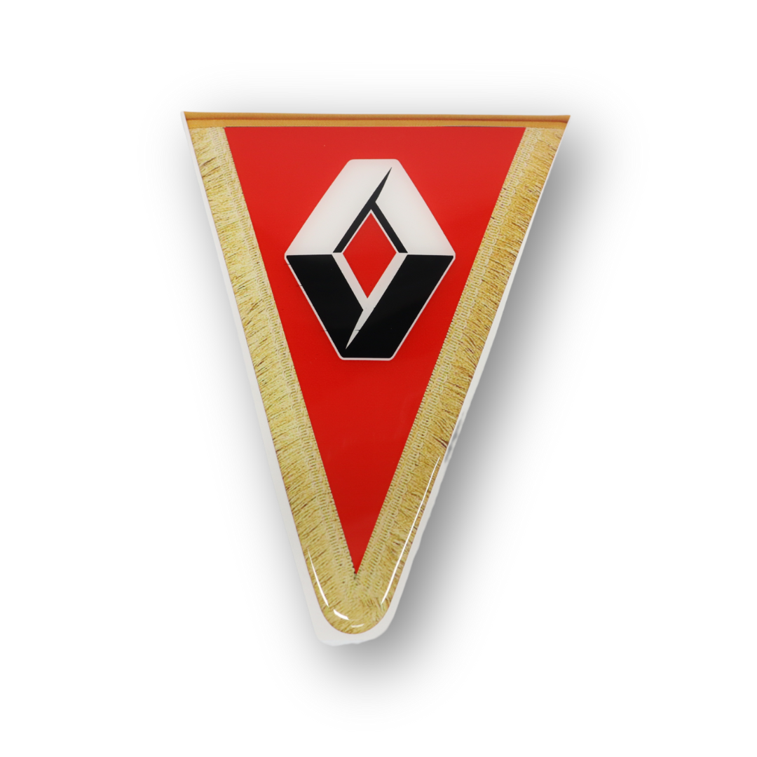 Декоративная  наклейка треугольная надпись RENAULT красная