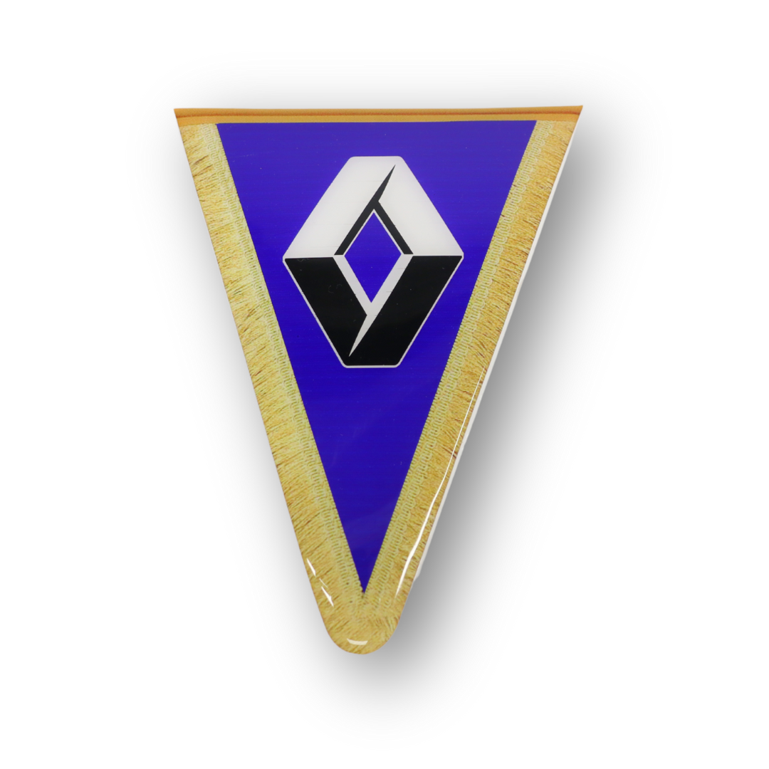 Декоративная  наклейка треугольная надпись RENAULT синяя