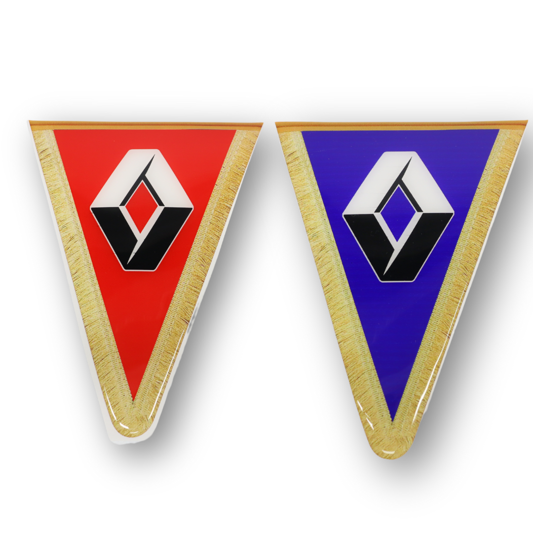 Декоративная  наклейка треугольная надпись RENAULT синяя