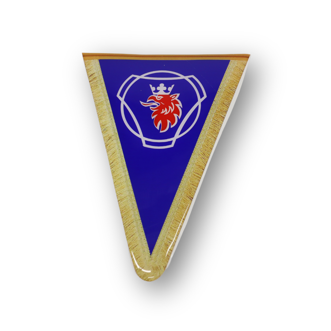 Декоративная наклейка треугольная надпись SCANIA синяя Декоративная наклейка треугольная надпись SCANIA синяя