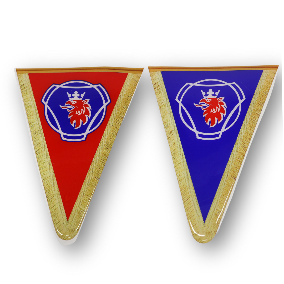 Декоративная наклейка треугольная надпись SCANIA синяя Декоративная наклейка треугольная надпись SCANIA синяя