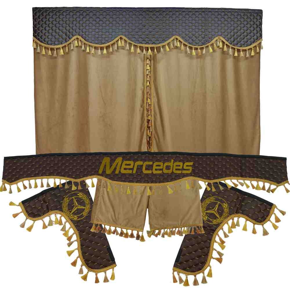 Шторка Екошкіра "Pergam" MERCEDES лоб+косинки+спальник+нічні коричнева Шторка Екошкіра "Pergam" MERCEDES лоб+косинки+спальник+нічні коричнева