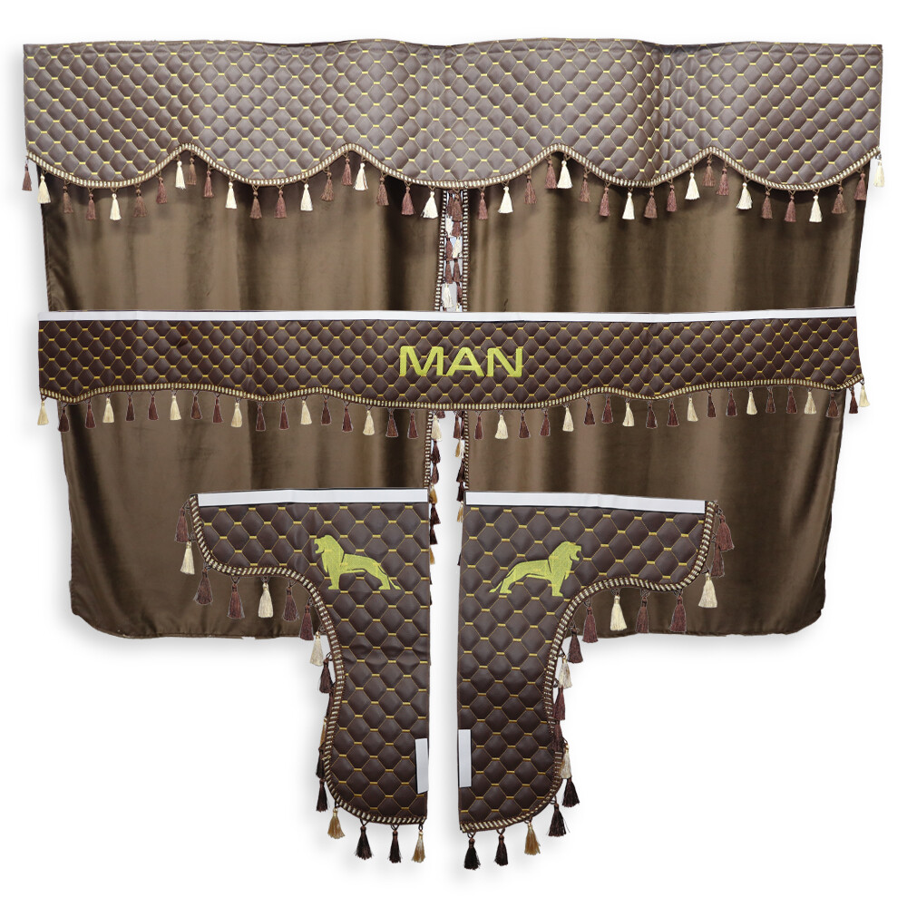 Шторка Экокожа "Pergam" MAN лоб+косынки+спальник+ночные коричневая Шторка Экокожа "Pergam" MAN лоб+косынки+спальник+ночные коричневая