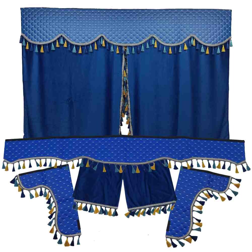 Шторка Экокожа "Pergam" лоб+косынки+спальник+ночные синяя Шторка Экокожа "Pergam" лоб+косынки+спальник+ночные синяя