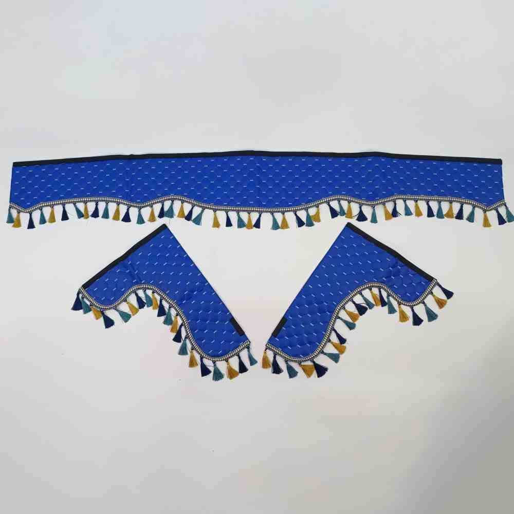 Шторка Экокожа "Pergam" лоб+косынки+спальник+ночные синяя Шторка Экокожа "Pergam" лоб+косынки+спальник+ночные синяя