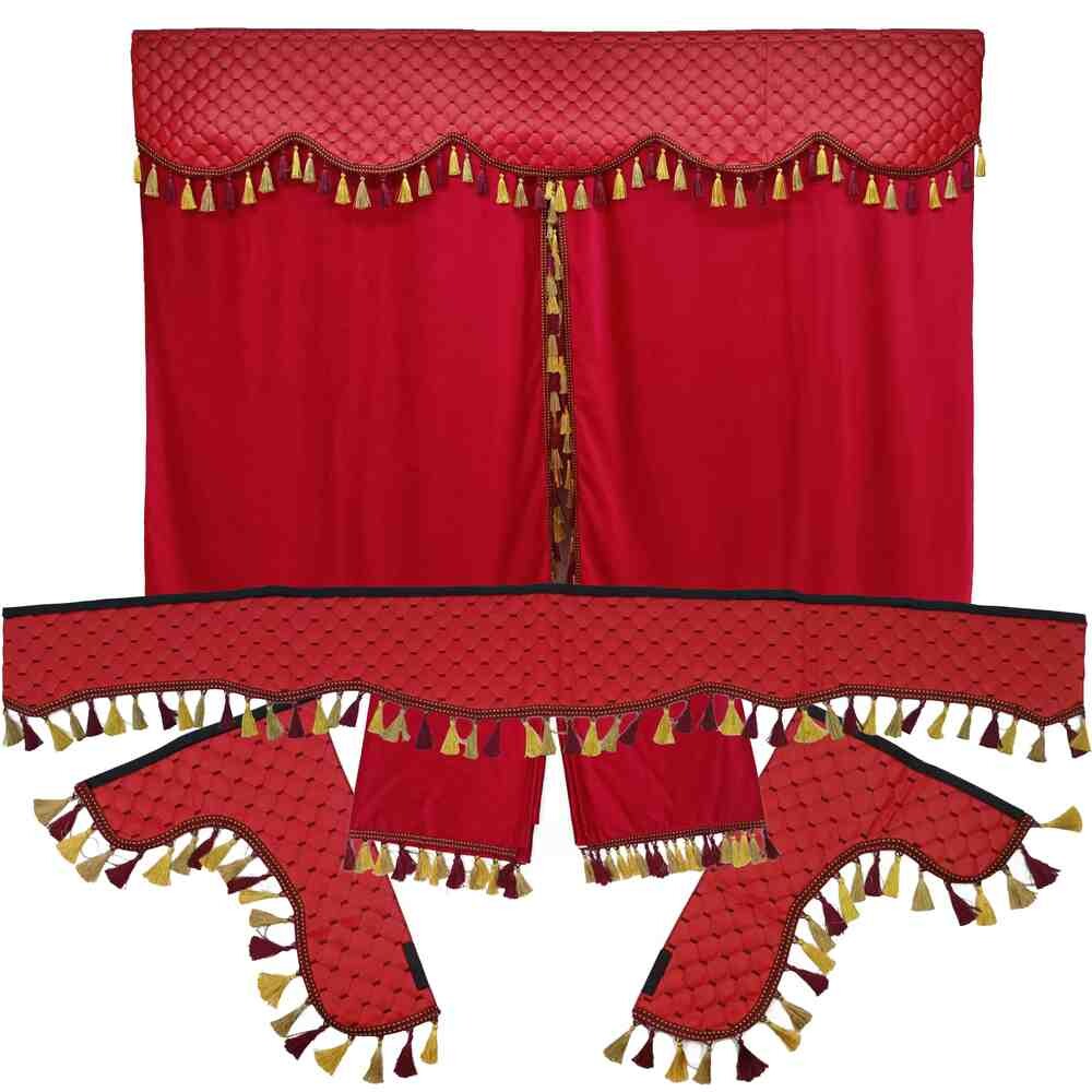 Шторка Екошкіра "Pergam" лоб+косинки+спальник+нічні червона Шторка Екошкіра "Pergam" лоб+косинки+спальник+нічні червона