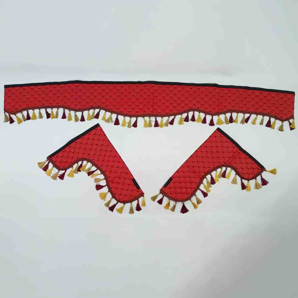 Шторка Екошкіра "Pergam" лоб+косинки+спальник+нічні червона Шторка Екошкіра "Pergam" лоб+косинки+спальник+нічні червона