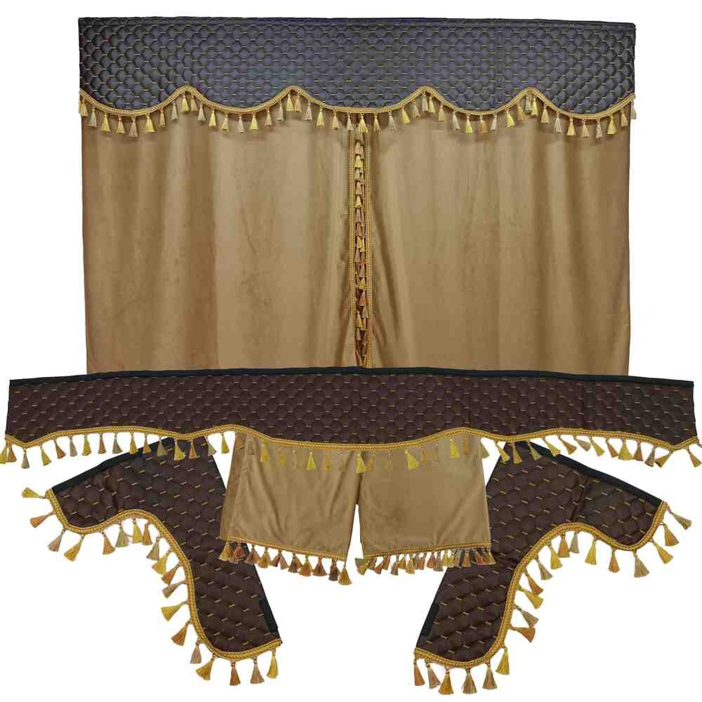 Шторка Екошкіра "Pergam" лоб+косинки+спальник+нічні коричнева