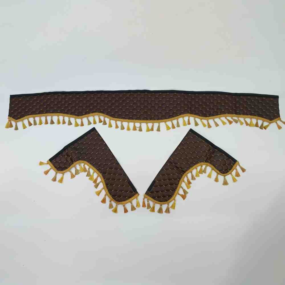 Шторка Екошкіра "Pergam" лоб+косинки+спальник+нічні коричнева