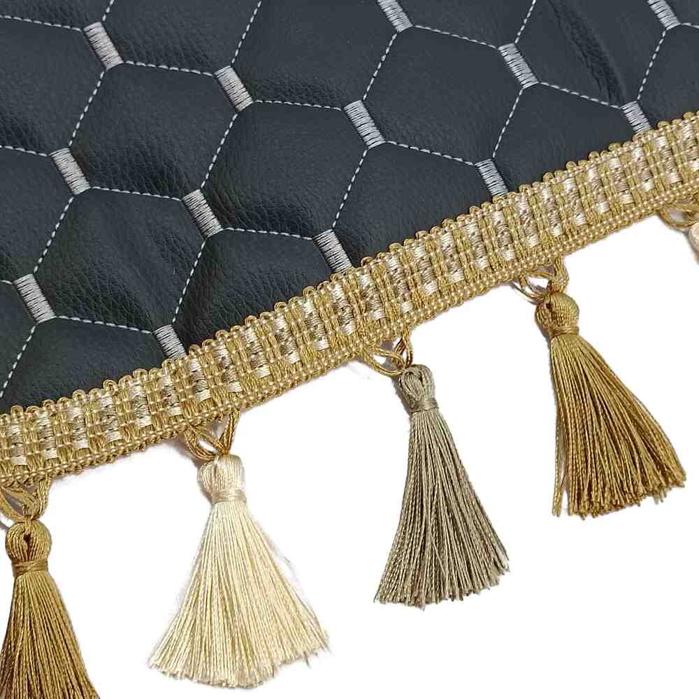 Шторка Екошкіра "Pergam" лоб+косинки+спальник+нічні сіра Шторка Екошкіра "Pergam" лоб+косинки+спальник+нічні сіра