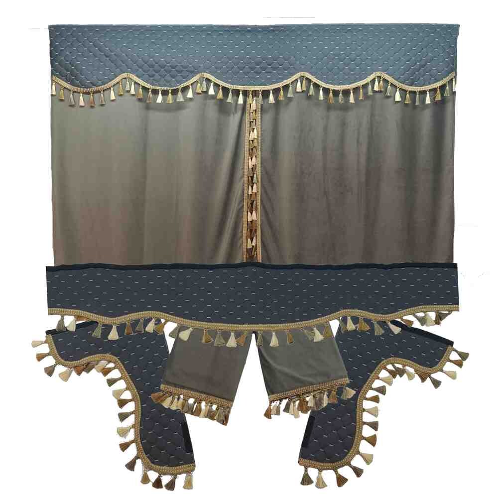 Шторка Екошкіра "Pergam" лоб+косинки+спальник+нічні сіра Шторка Екошкіра "Pergam" лоб+косинки+спальник+нічні сіра