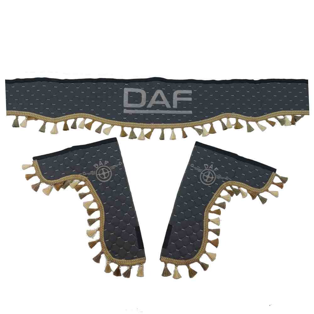 Шторка Екошкіра "Pergam" DAF лоб+косинки+спальник+нічні сіра Шторка Екошкіра "Pergam" DAF лоб+косинки+спальник+нічні сіра