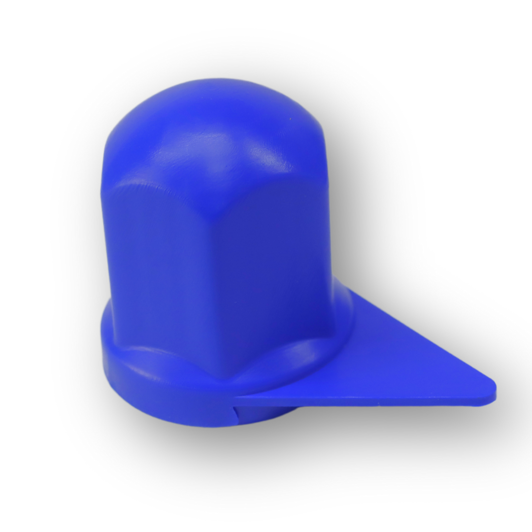 Колпачек на гайку граненый 32*55 с указателем синий  ( SteelTruck )