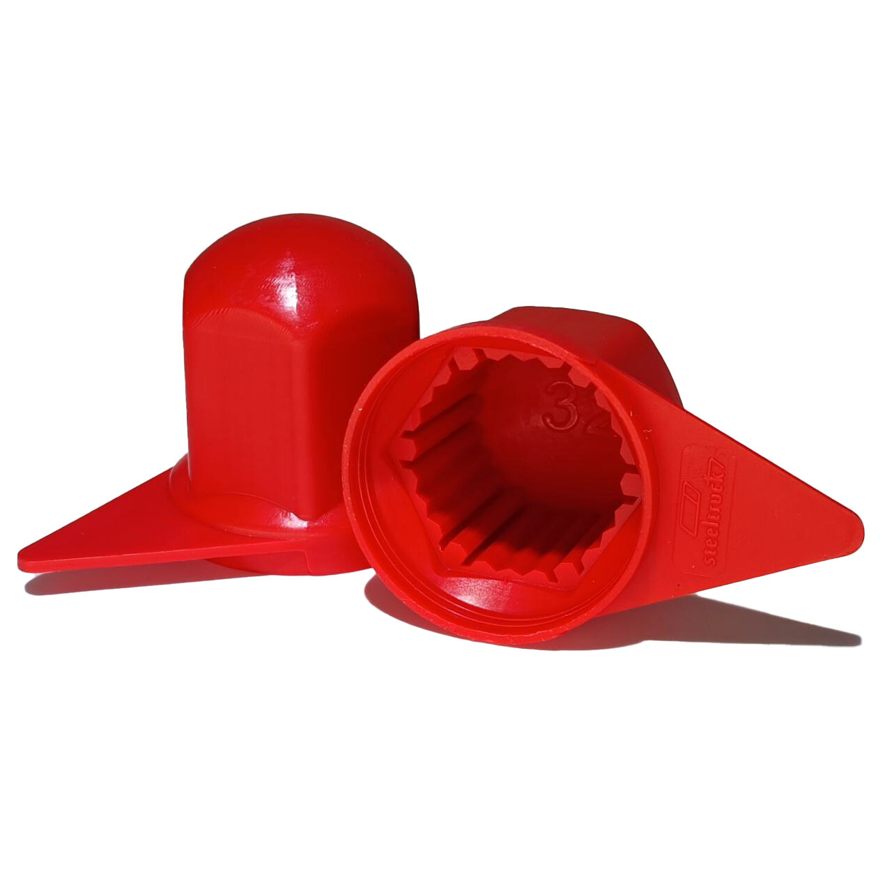 Колпачек на гайку граненый 32*55 с указателем красный  ( SteelTruck )
