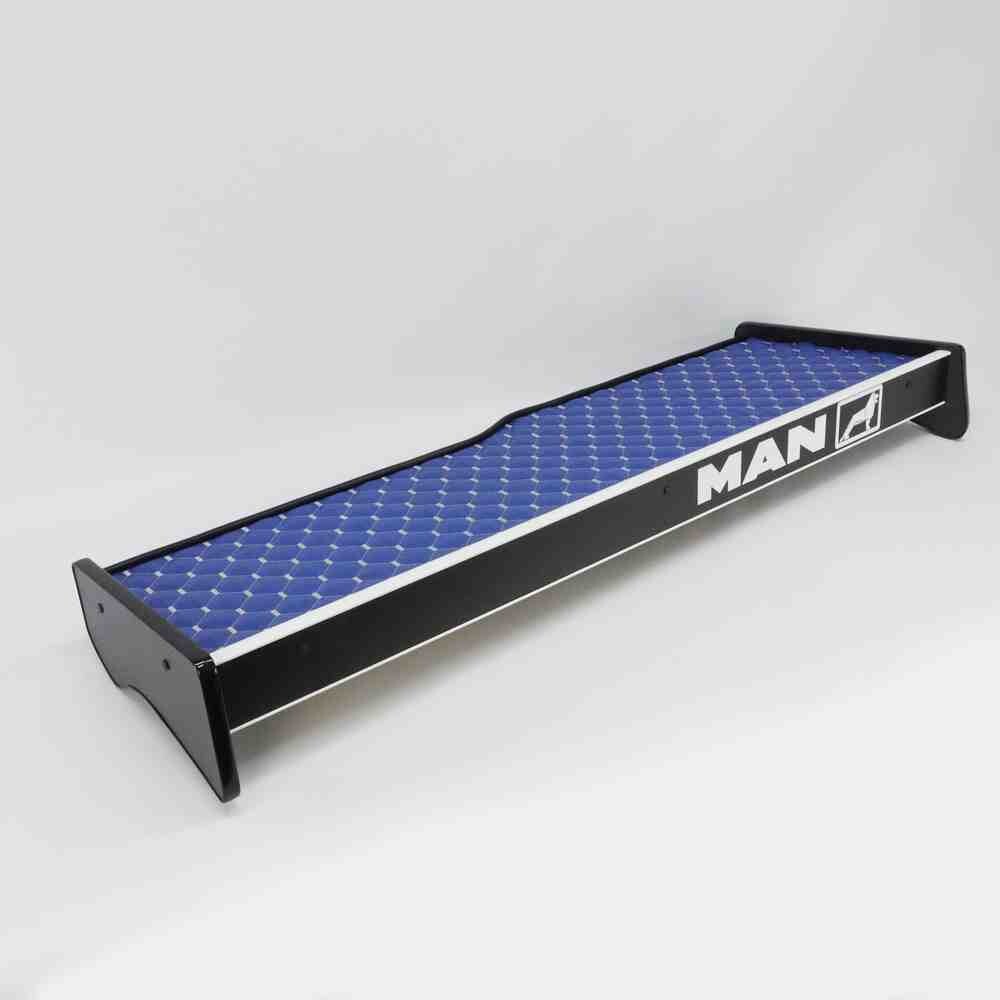 Полка кабины длинная MAN TGX синяя\ST- Экокожа стёжка\