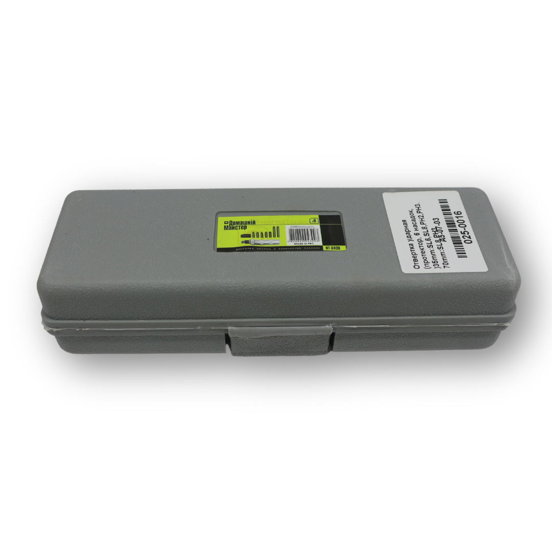 Отвертка ударная (протектор, 6 насадок, )35mm:SL6,SL8,PH2,PH3. 70mm:SL8,PH3 Отвертка ударная (протектор, 6 насадок, )35mm:SL6,SL8,PH2,PH3. 70mm:SL8,PH3