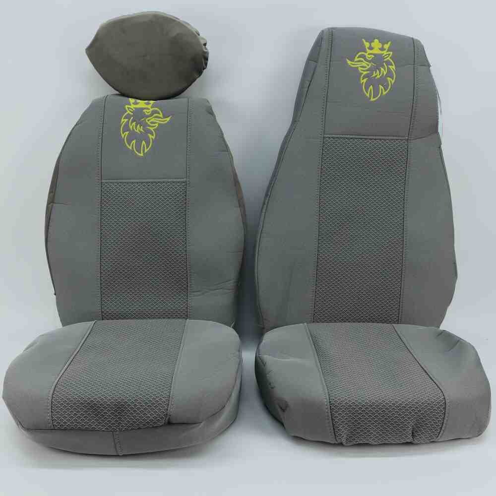 Чехол на сиденья SCANIA R,G,P (2004-2017) водит. пилот - пасс. складное, серый