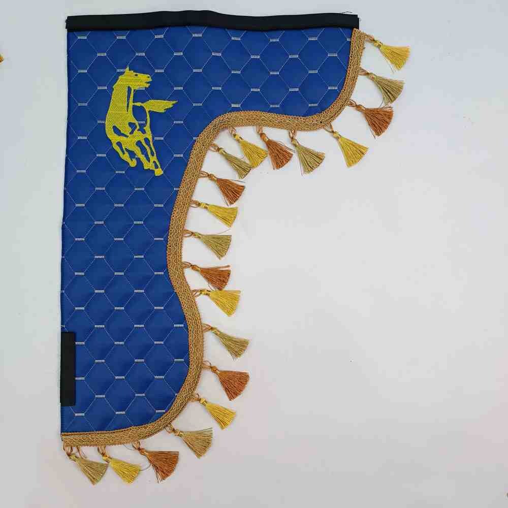 Шторка лоб + косынки Экокожа KAMAZ синяя Шторка лоб + косынки Экокожа KAMAZ синяя