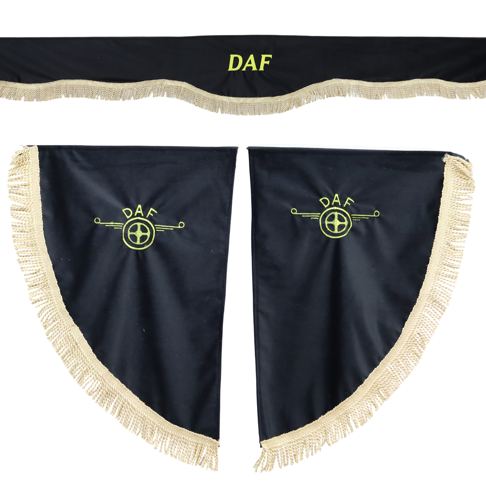 Шторка ВЕЛЮР "Wave" DAF лоб+косынки черная