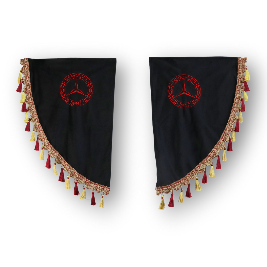 Шторка ВЕЛЮР "Wave" MERCEDES лоб+косинки чорна