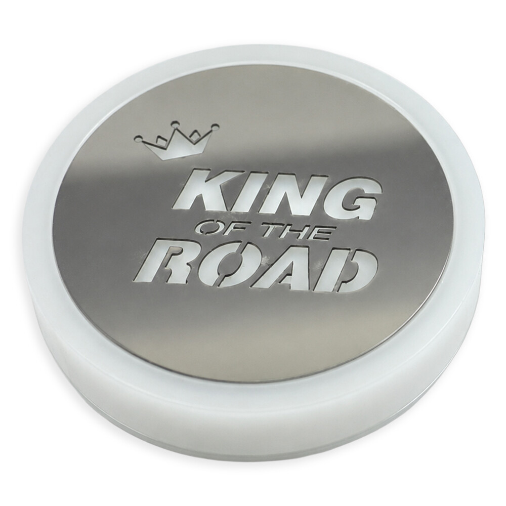 Фонарик эмблема KING OF THE ROAD белый неоновый 24V\Ø-95мм