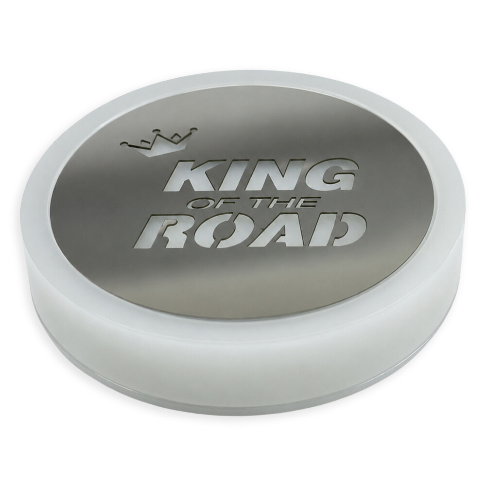 Ліхтарик емблема KING OF THE ROAD білий неоновий 24V\Ø-95мм