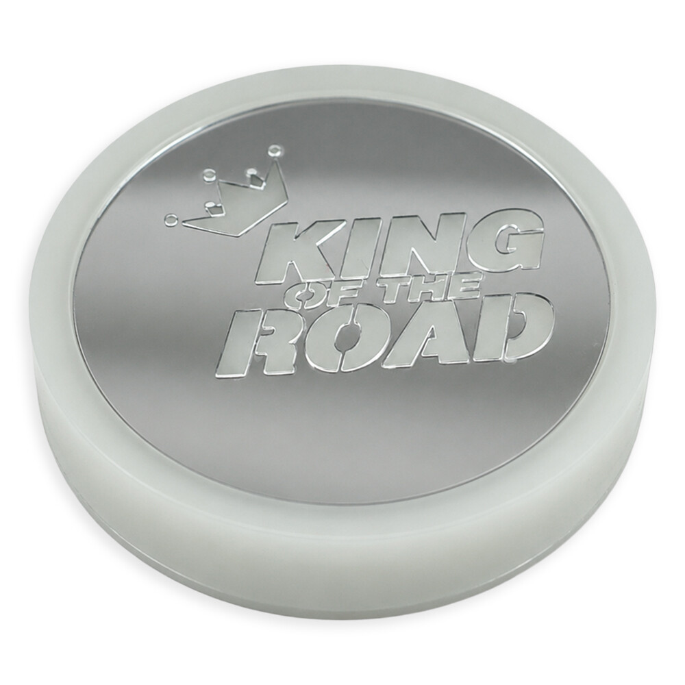 Ліхтарик емблема KING OF THE ROAD червоний неоновий 24V\Ø-95мм
