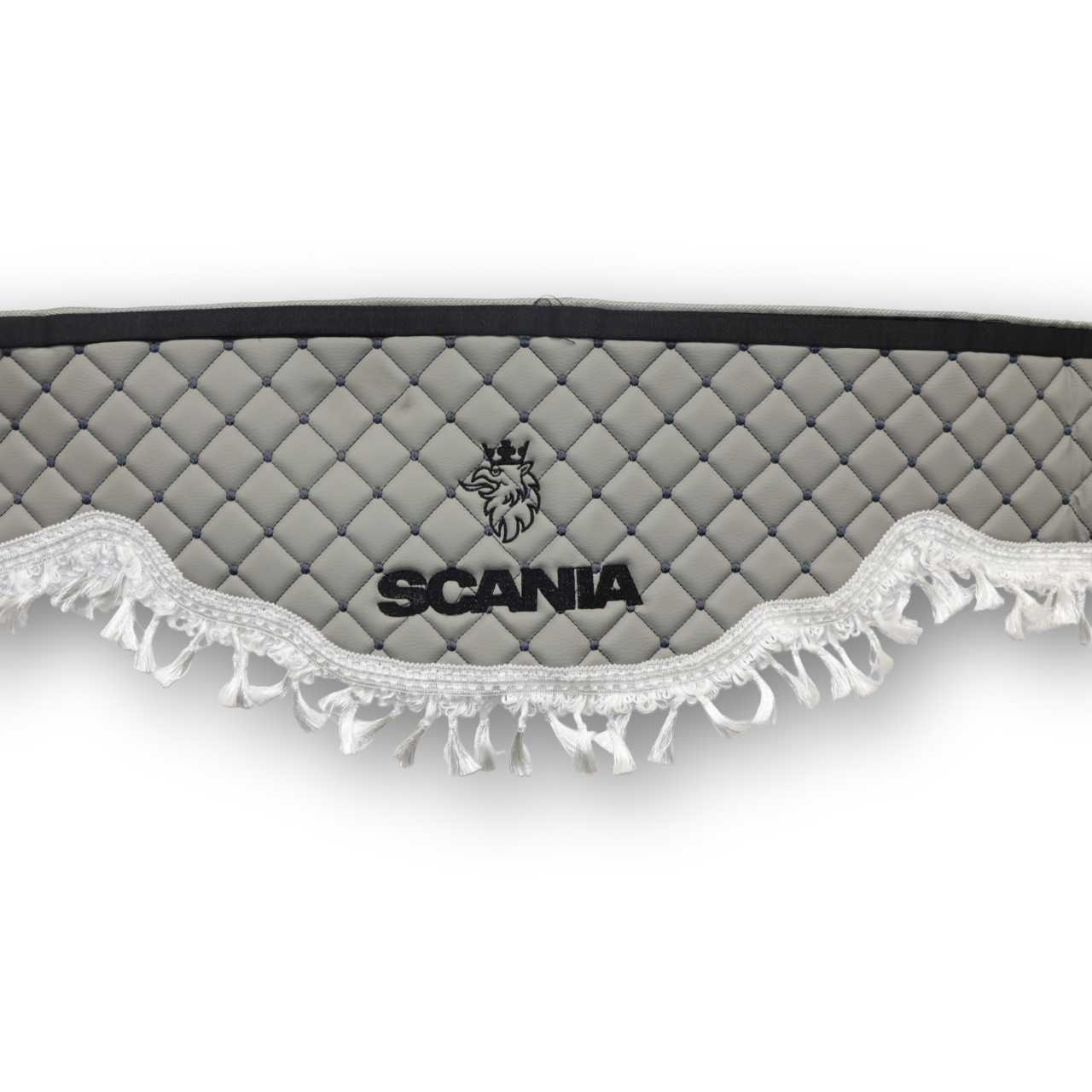 Шторка лоб + косынки Экокожа SCANIA серая