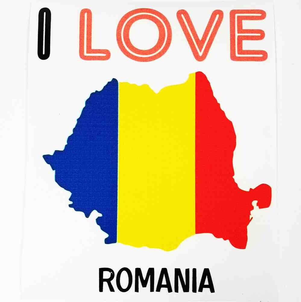 Декоративная наклейка I LOVE ROMANIA Декоративная наклейка I LOVE ROMANIA