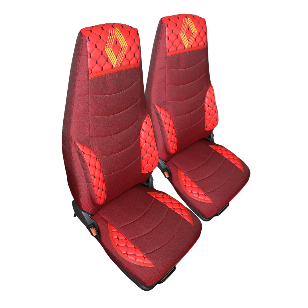 Чехол на сиденья KILIFI Renault Magnum (2001- 2013) водитель, пассажир поворотное сидение, красный