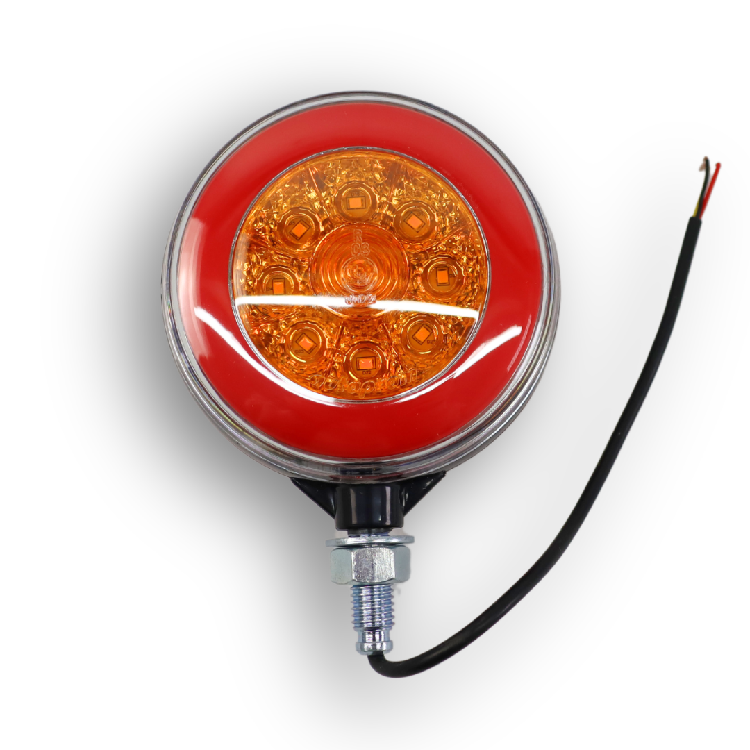 Габаритный фонарик  диодный  желто-красный-24V(круглый-108мм)