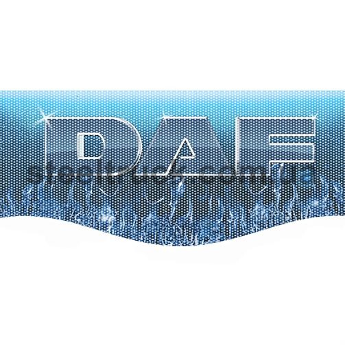 Наклейка лоб.стекло DAF перфорация \синяя\