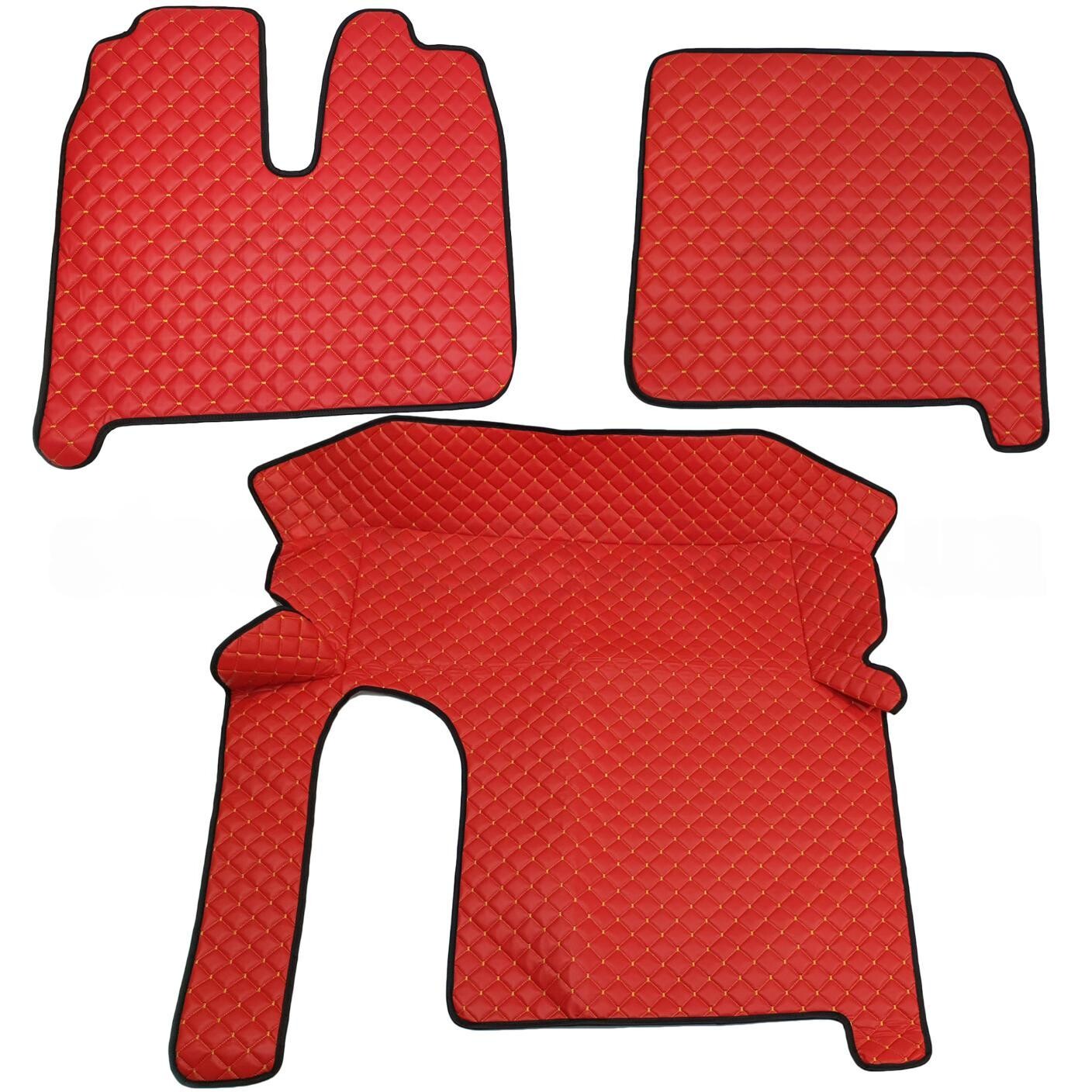 Коврик Экокожа MAN TGA XXL 2000-2011; АКПП,МКПП, красный,