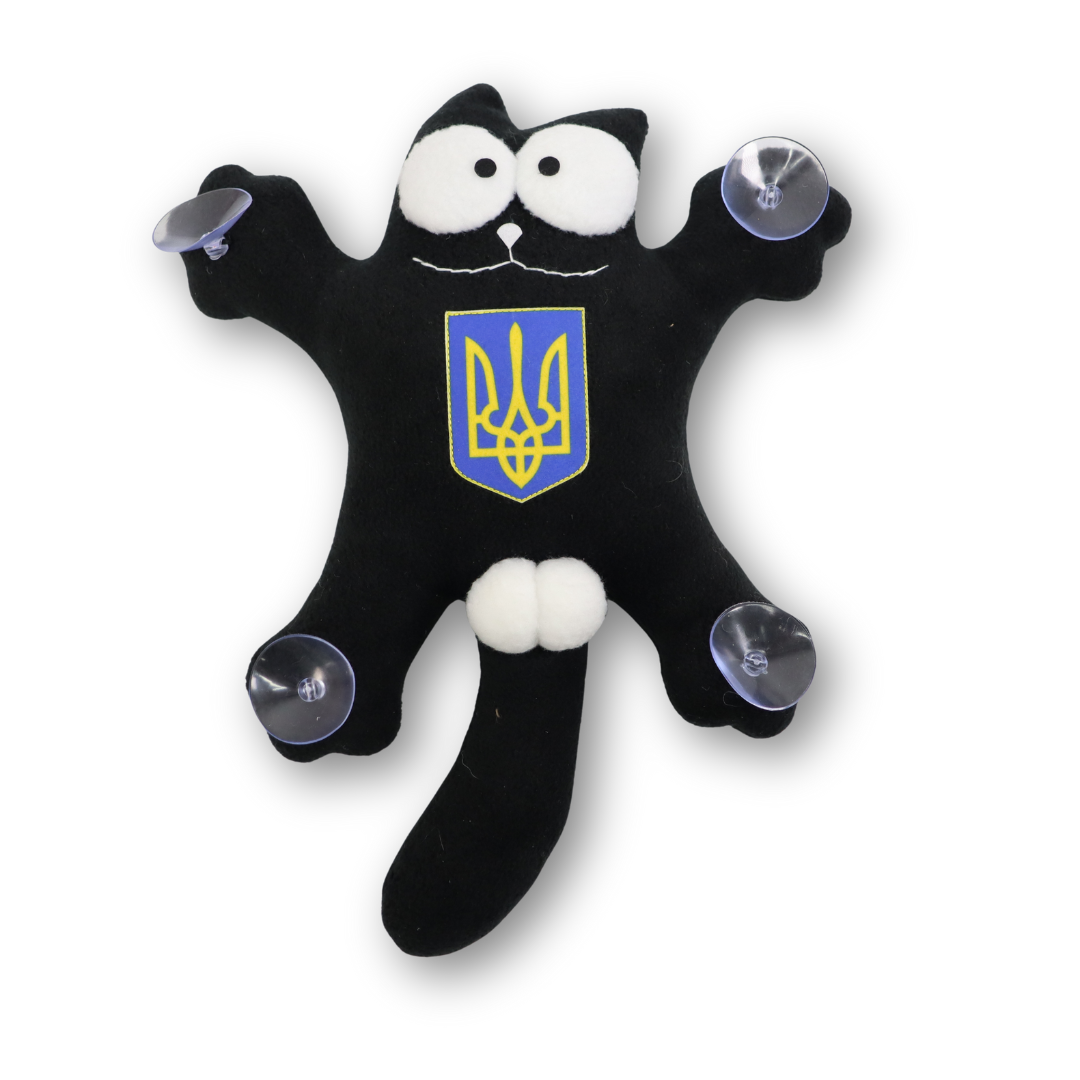 Кот игрушка трезубец черный