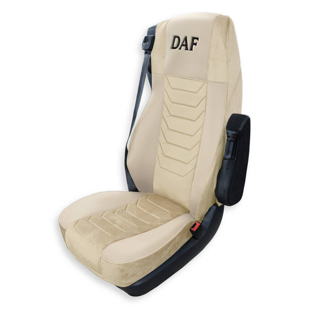 Чехол на сиденья Chess DAF XF105 106 XG CF85 LF (2013-2024) бежевая кожа-беж.велюр