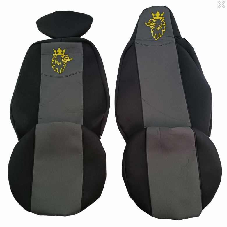 Чохол на сидіння SCANIA R,G,P,S (2014-...) водій моноліт - пас. складне, сірий Чохол на сидіння SCANIA R,G,P,S (2014-...) водій моноліт - пас. складне, сірий