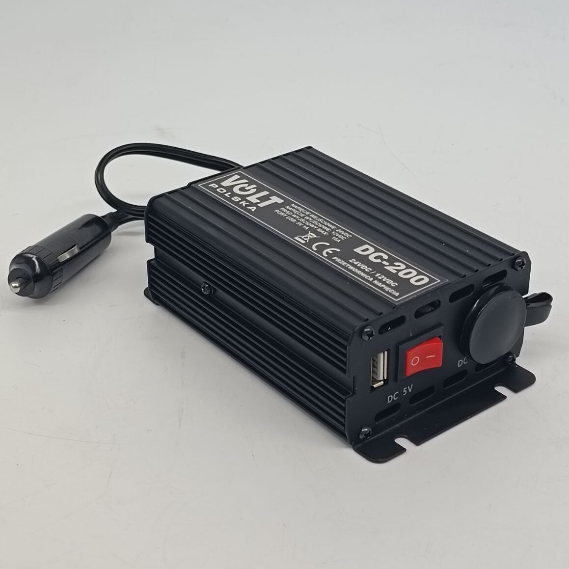 Преобразователь напряжения 24/12V 15A 200W + USB 5V 1A VOLT
