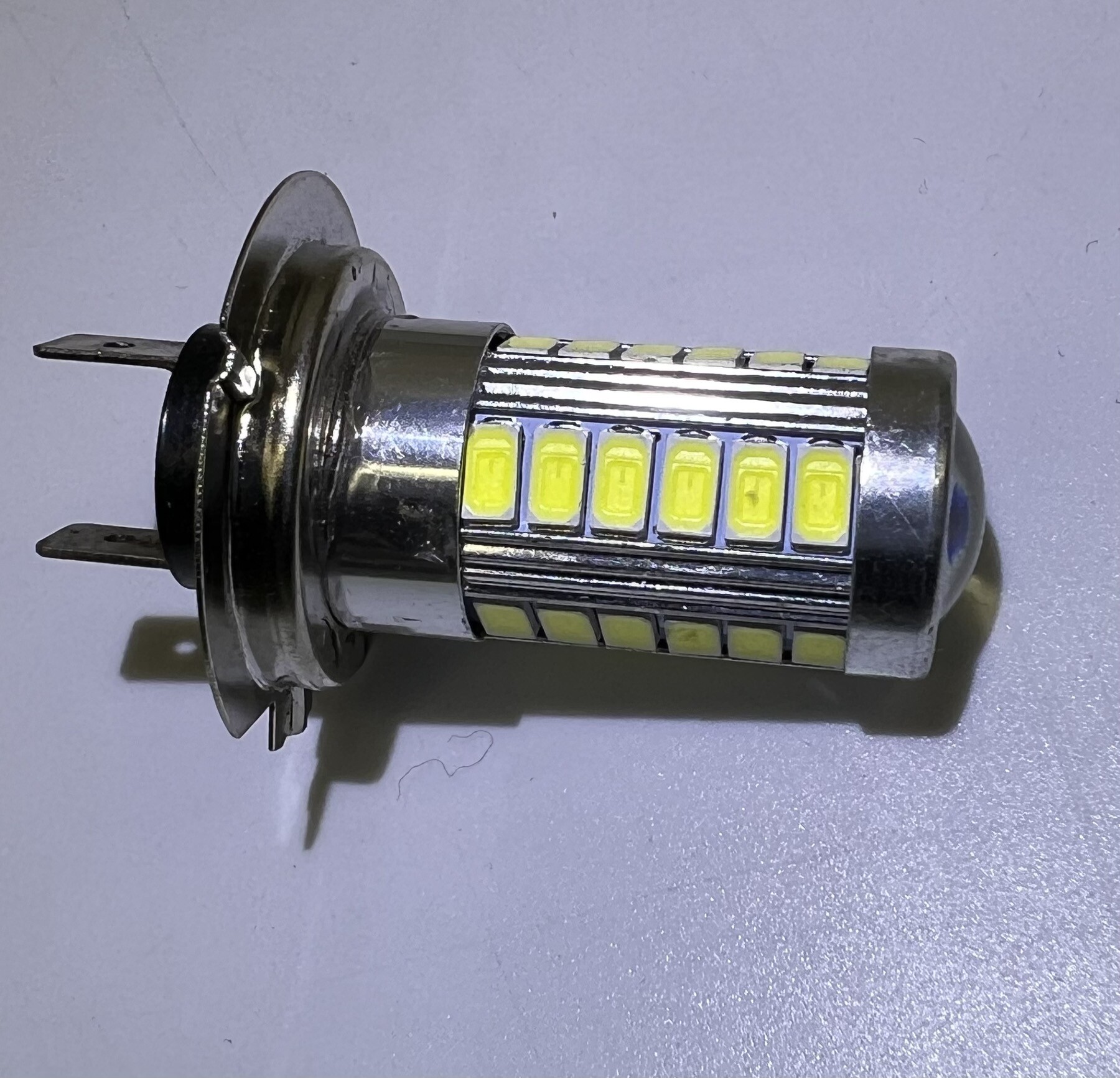 Лампочка  5 LED/H7 с линзой- 12-24V
