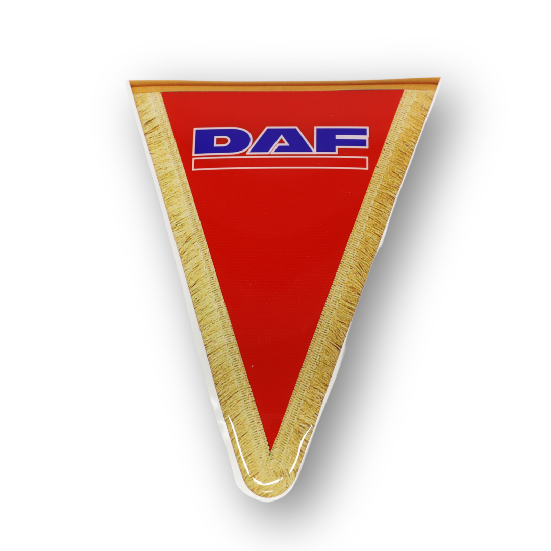 Декоративная  наклейка треугольная надпись DAF красная
