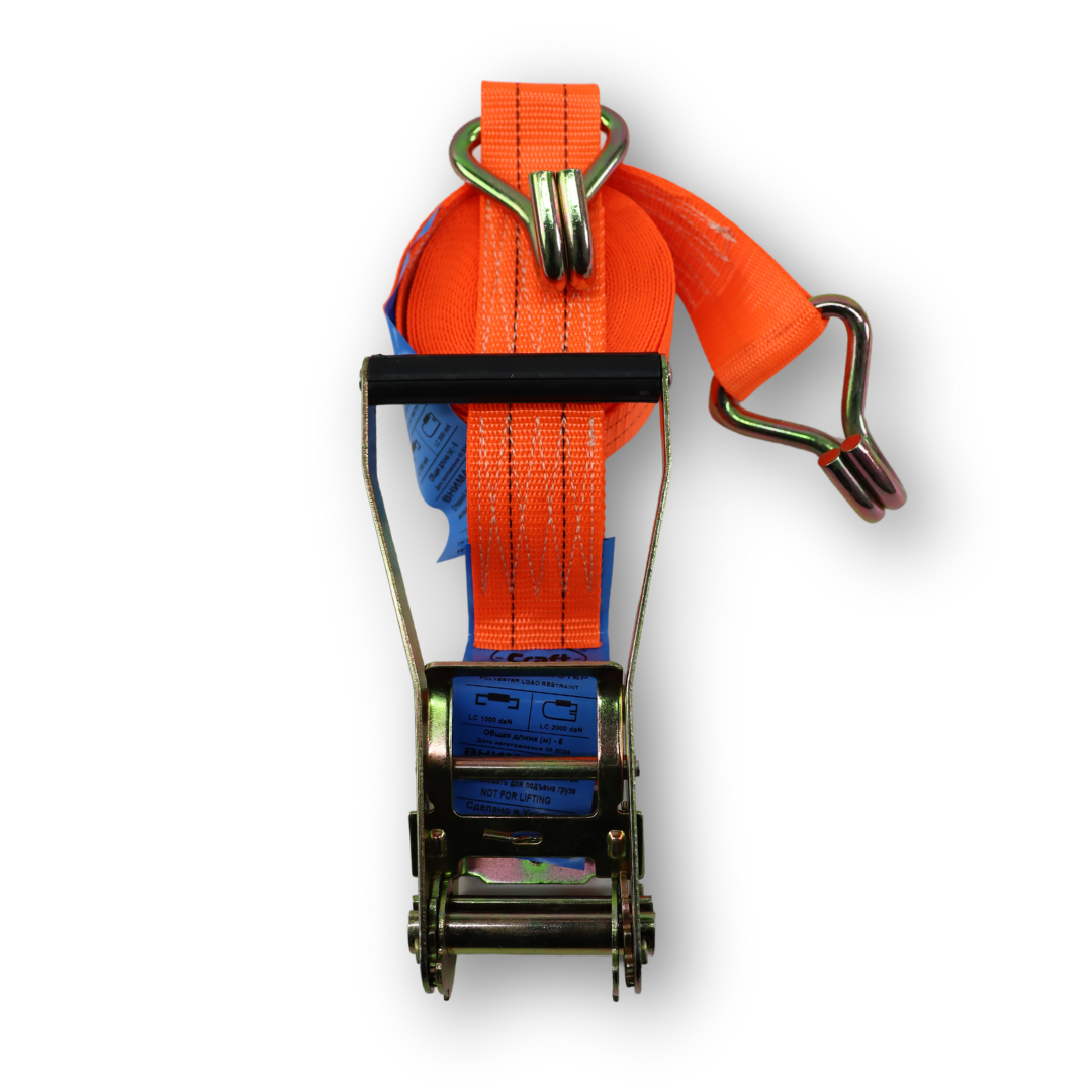 Стяжной ремень 100% полиэстер 2т 6м (12шт.) Стяжной ремень 100% полиэстер 2т 6м (12шт.)