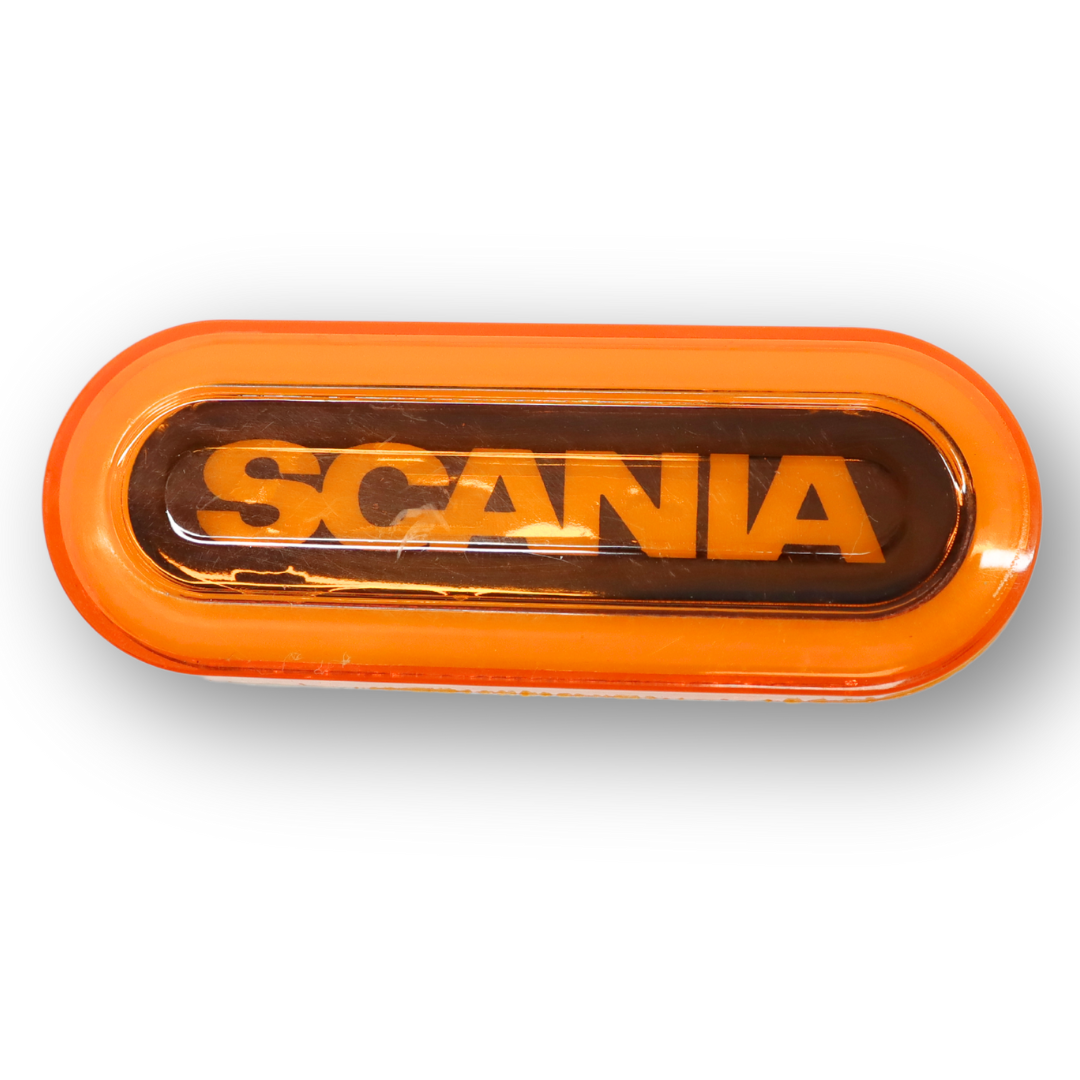 Фонарь габаритный NEON  с логотипом "SCANIA"желтый \с креплением \