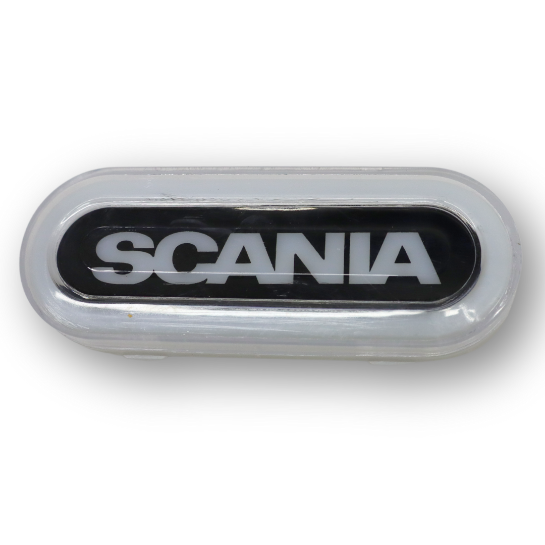 Фонарь габаритный NEON  с логотипом "SCANIA"белый \с креплением \