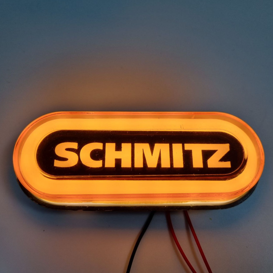 Фонарь габаритный NEON  с логотипом "SCHMITZ"желтый \с креплением \