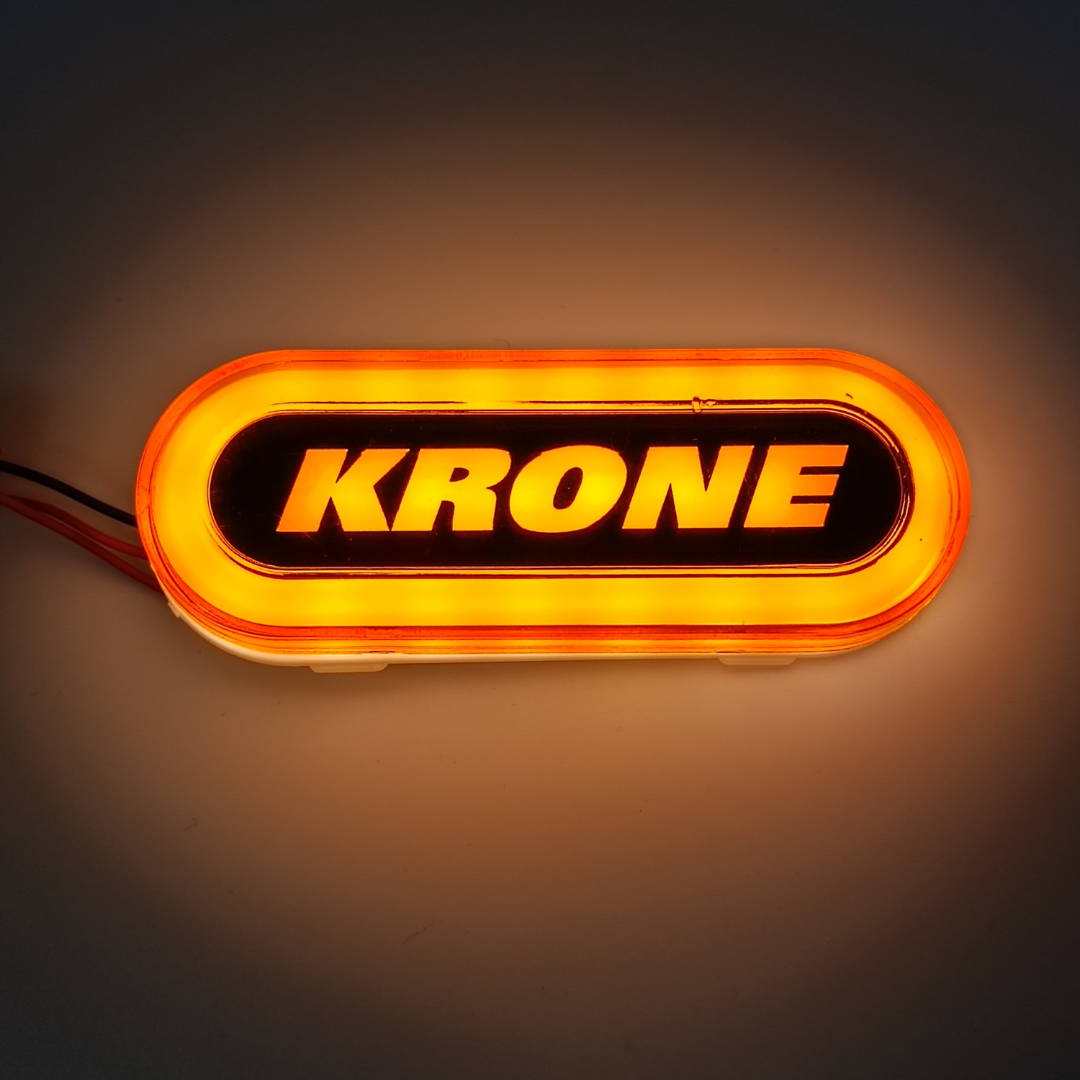 Фонарь габаритный NEON  с логотипом "KRONE"желтый \с креплением \