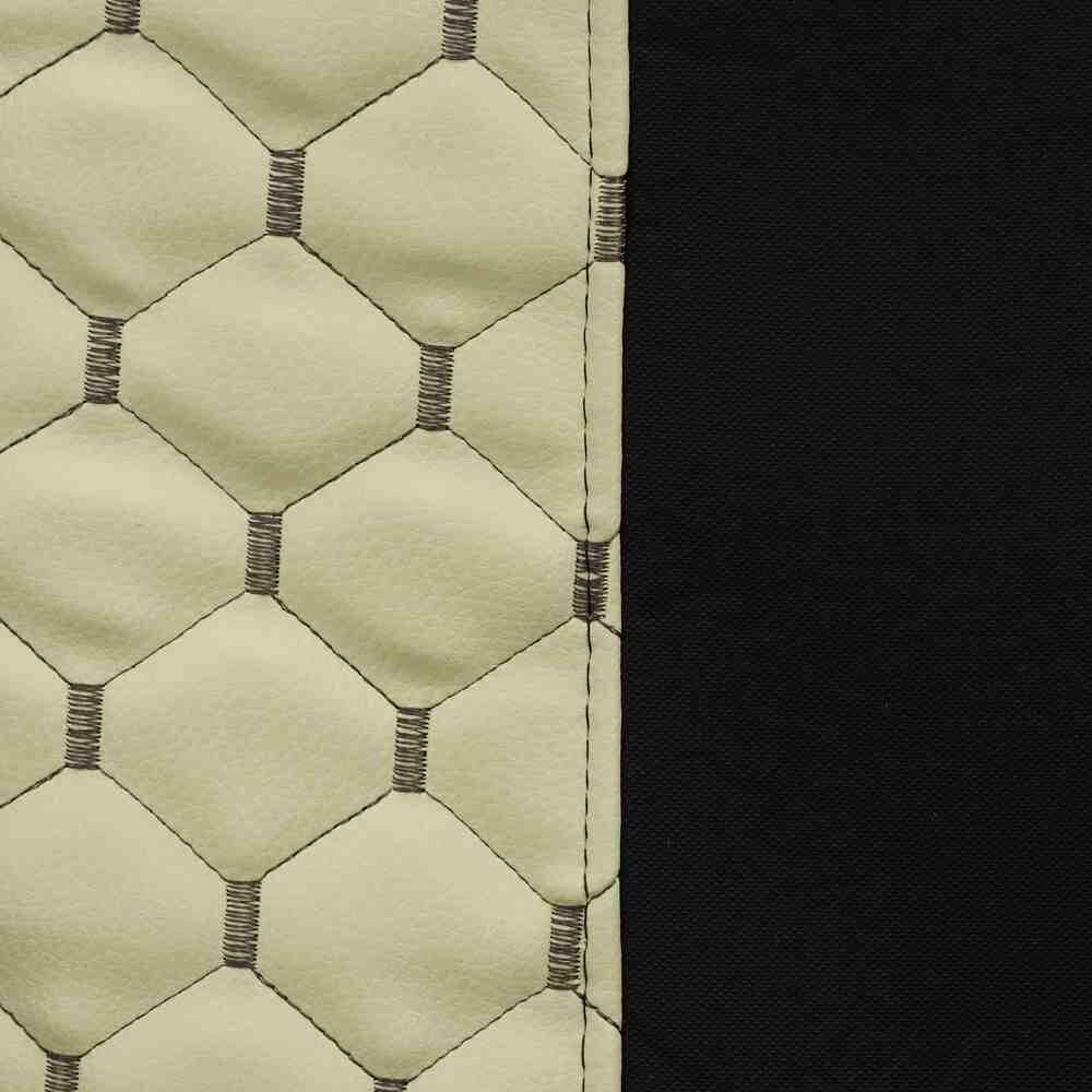 Чохол на сидіння Екошкіра, Renault Magnum (2001-2013) водій, пасажир поворотне сидіння,чорна серед. бежеві боки