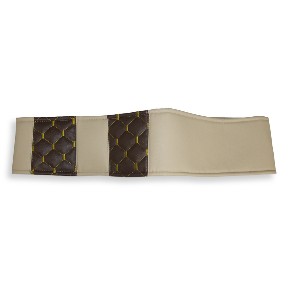 Оплетка руля Экокожа  Ø 45см - бежевая с коричневыми вставками